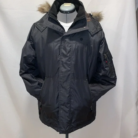 Element brand Men's winter parka carbon fiber look - Picture 1 of 10